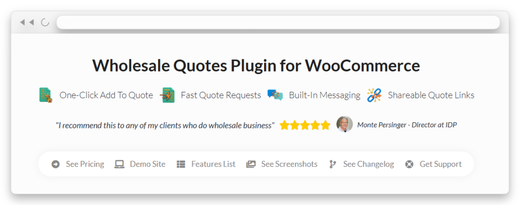 Wholesale Quotes landing page