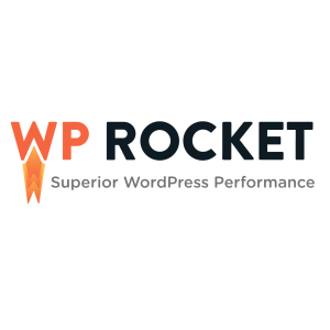 wp-rocket-logo-vector 1 - Wholesale Suite Branding WP Rocket: pomarańczowy płomień rakiety w kształcie litery W obok ciemnoniebieskiego napisu 'ROCKET' i hasła 'Superior WordPress Performance'